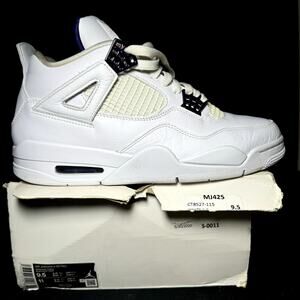 Size 9.5 - Nike Air Jordan 4 Retro Purple Metallic Men's Shoes